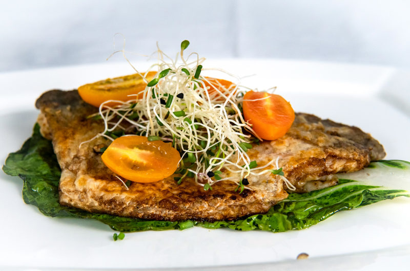 Pan Fried Sea Bass with Chipotle Cream Sauce